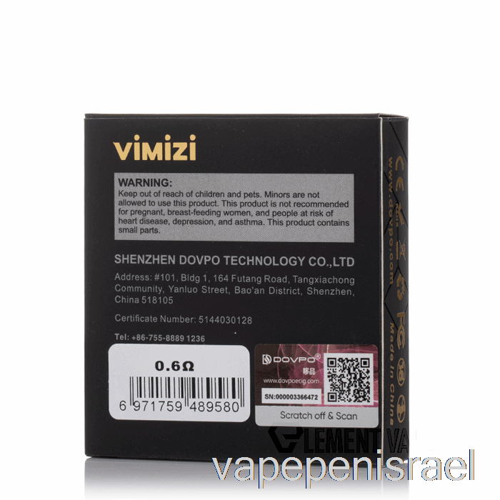 תרמילים להחלפה של Vape Israel Dovpo Vimizi חד פעמיים 0.6ohm Pods